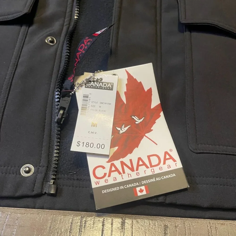Canada Weathergear Black Fall Coat Jacket NWT Size Medium